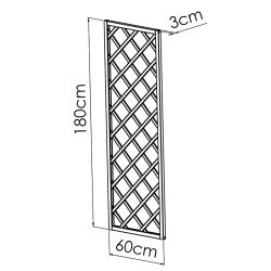 Treillis SOPRANO - 180 x 60 x 3 cm - Dimensions