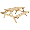 Table de Pique en bois 6 personnes - Romane - Vue de 3/4