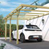 Carport ou Pergola adossable Henri - simple - 15,8m² - Ambiance vue 3/4