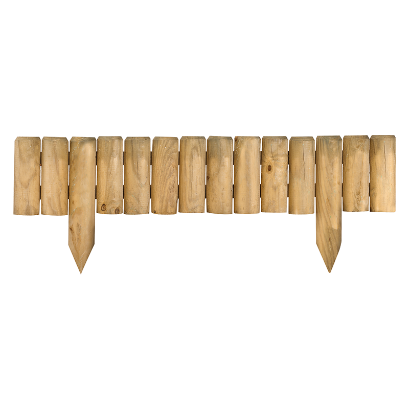 Bordure en bois QUEBEC - L106,5 x l5 x H35/20 / Ø7 - Jardipolys