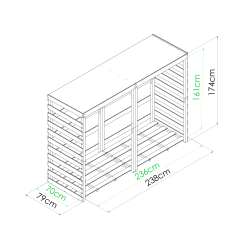 Abri bûches COLOMBUS XL - 174 x 82 x 238 cm