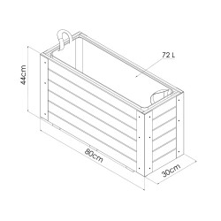 Bac Bambou - Traité - 80 x 30 x 43,5 cm