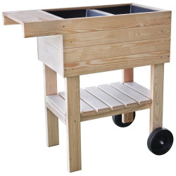 Desserte Potagère en bois sur roues PRUNELLA – 81 x 43 x 80 cm 27L