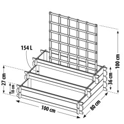 Carré potager en bois avec treillis ANGELIC
