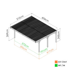 Carport Victor - double - 30,9m²