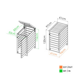 Cache poubelle NESTON M - 61 x 96,5 x 120 cm