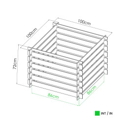 Composteur MEZZITO - 71 x 100 x 100 cm