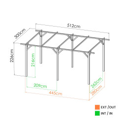 Carport simple en bois traité 15,36 m² Henri