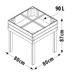 Carré Potager Surélevé / sur pieds Paprika 90L