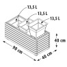 Bac à fleurs 3 pots Horizon - 90 x 39,4 x 40 cm
