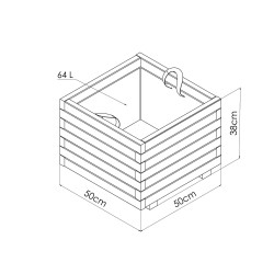 Bac à fleurs Bardane - 50 x 50 x 38 cm
