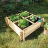 Carré Potager au Sol BASIL - Bois Brut - 100 x 100 x 27cm - 203L