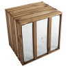 Bac à fleurs carré en bois Lign Z - 60 x 60 x 50 cm - Jardipolys