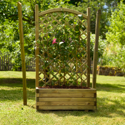 Bac à fleurs en bois avec treillis en arc Lierre - 80 x 40 x 150 cm - Jardipolys