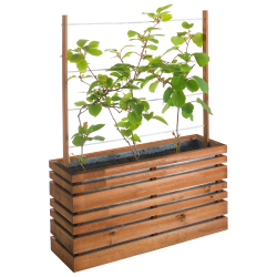 Bac à fleurs en bois avec treillis Lign Z - 100 x 30 x 130 cm - Jardipolys