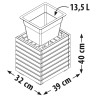 Bac à fleurs Horizon - 32,5 x 39,4 x 40,3 cm