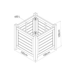 Bac Olivier en bois - 100 x 100 x 100 cm