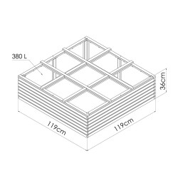 Carré potager au sol Horizon 380L