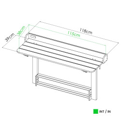 Bar de jardin, Table rabattable bois 2 personnes Acanta