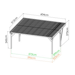 Carport Victor Design - double - 30,9m²