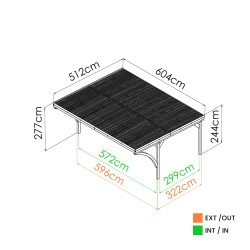 Carport Victor Modern - double - 30,9m²