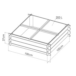 Carré potager au sol Basil 203L