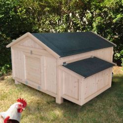 Poulailler CASSIE mobile - 2 poules - 1,5m² - Ambiance vue de 3/4 2