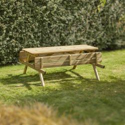 Table de Pique en bois 6 personnes - Romane - Ambiance vue de 3/4 1