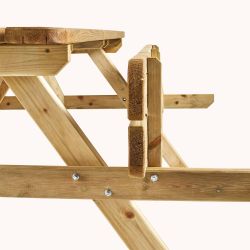 Table de Pique en bois 6 personnes - Romane - Zoom banc pliable